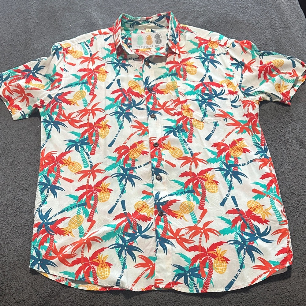 Tropical Bros Multicolor Palm Print Shirt